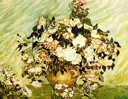 Vincent Van Gogh Pink and White Roses oil painting picture